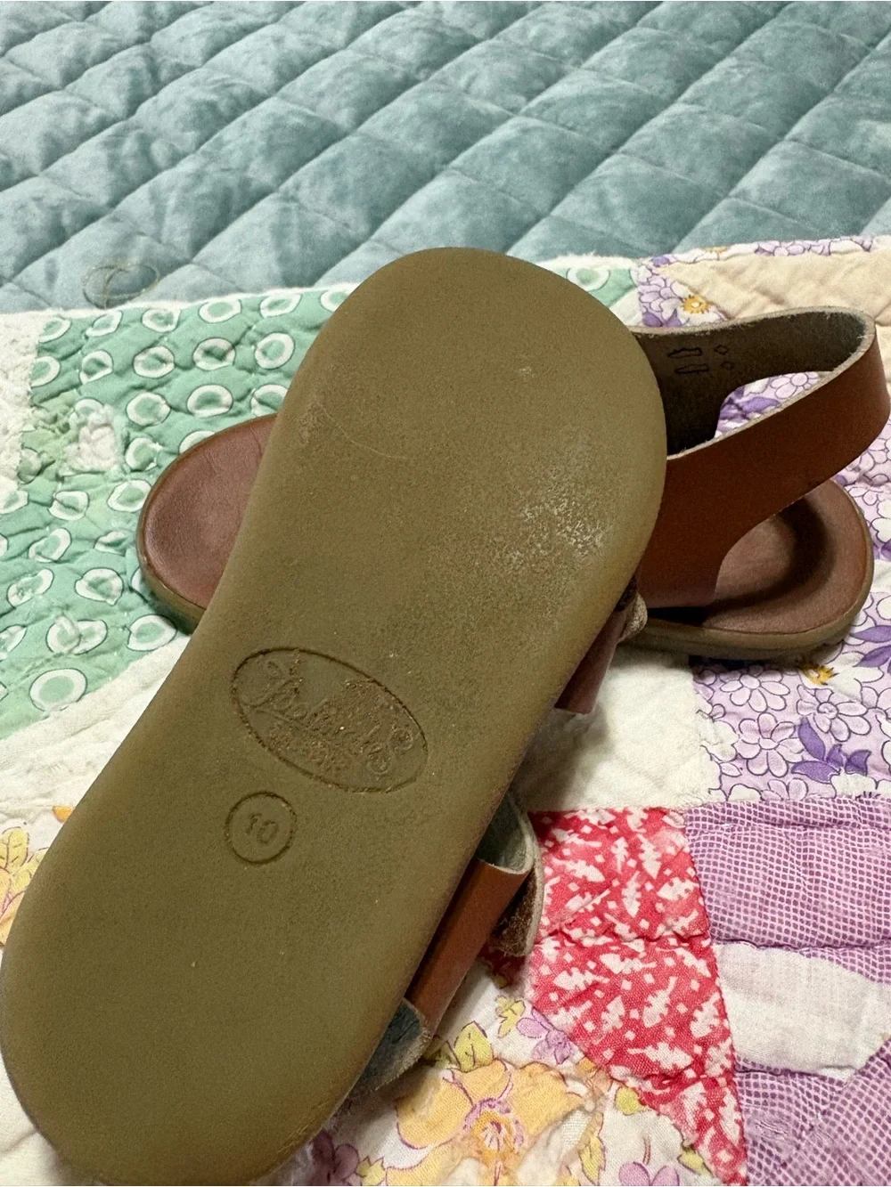 FootMates Brown Leather Buckle Kids Sandals